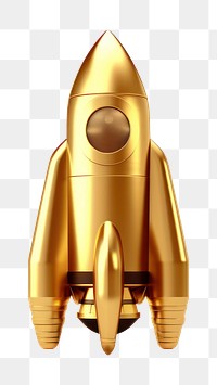 PNG Cartoon rocket gold  