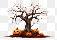 PNG  Pumpkin halloween plant tree