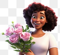 PNG Rose smiling cartoon flower. 