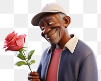 PNG Rose portrait cartoon flower. 