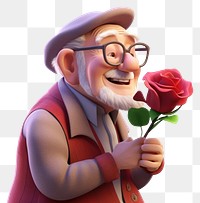 PNG Cartoon rose glasses flower. 