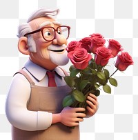 PNG Cartoon rose glasses flower. 