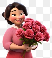 PNG Rose smiling cartoon flower. 