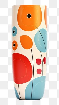 PNG  Vase cylinder pattern white background. AI generated Image by rawpixel.