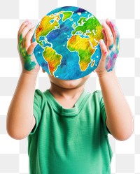 PNG Holding planet child globe. AI generated Image by rawpixel.