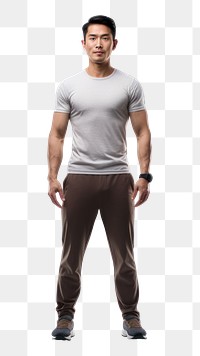 PNG  Standing t-shirt sleeve adult. AI generated Image by rawpixel.