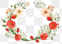 PNG Pattern wreath plant poppy. AI generated Image by rawpixel.