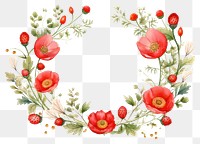 PNG Pattern wreath poppy transparent background. AI generated Image by rawpixel.