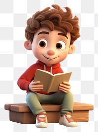 PNG Reading sitting cartoon toy