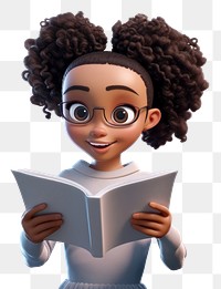 PNG Reading cartoon white background publication. AI generated Image by rawpixel.