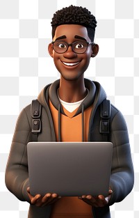 PNG Computer portrait glasses smiling