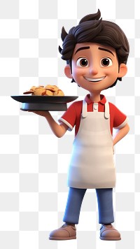 PNG Cartoon smiling cook transparent background. 