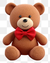 PNG Cartoon plush bear toy. 