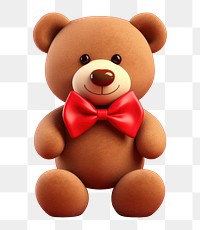 PNG Cartoon bear toy bow. AI generated Image by rawpixel.