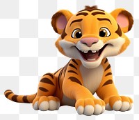 PNG Cartoon animal tiger cute. 