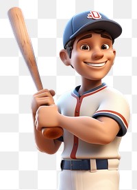 PNG Baseball smiling athlete cartoon. 