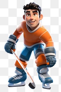 PNG Hockey cartoon sports player. AI generated Image by rawpixel.