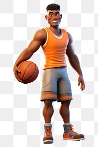 PNG Basketball cartoon sports player. AI generated Image by rawpixel.