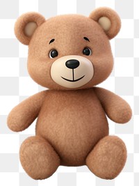 PNG Cartoon plush bear toy. 