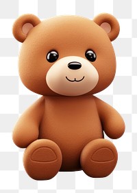 PNG Cartoon plush bear toy. 