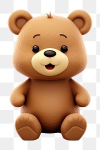 PNG Cartoon plush bear toy. 