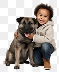 PNG Black male toddler portrait child dog. 