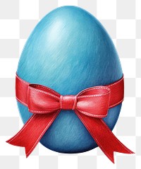 PNG Egg easter blue bow transparent background