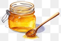 PNG Honey jar spoon food transparent background