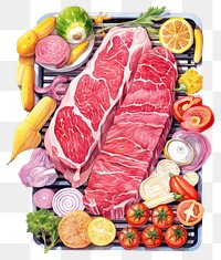 PNG Meat food vegetable steak. AI generated Image by rawpixel.