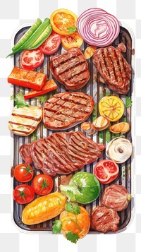 PNG Meat food vegetable barbecue. AI generated Image by rawpixel.