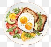 PNG Bread plate breakfast food. 