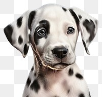 PNG Puppy dog dalmatian portrait. 