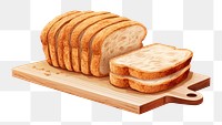 PNG Sliced whole wheat bread food white background chopping board. 