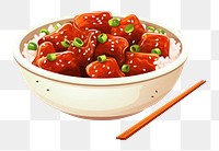 PNG Teriyaki bowl food dish strawberry. 