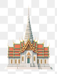 PNG Wat Pho architecture building pagoda. 