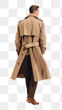 PNG Coat overcoat white background trench coat. 