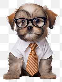 PNG Puppy dog glasses necktie. 