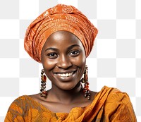 PNG Portrait smiling turban scarf. 