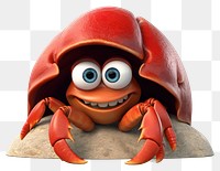 PNG  Crab cartoon animal white background. AI generated Image by rawpixel.