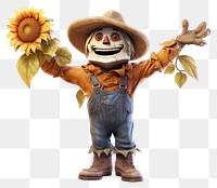 PNG Scarecrow cartoon white background anthropomorphic. AI generated Image by rawpixel.