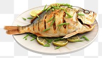 PNG Garlic Fried Fish fish seafood plate. AI generated Image by rawpixel.