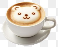 PNG Latte art coffee bear drink cup mug. AI generated Image by rawpixel.