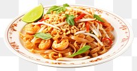 PNG Pad thai noodle pasta plate. 