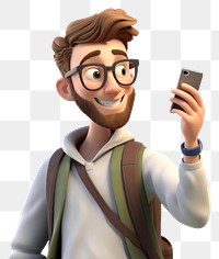 PNG Cartoon hipster camera selfie. 