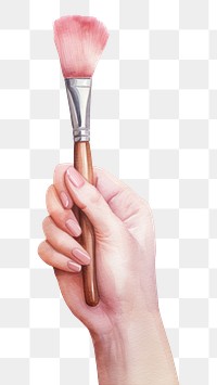 PNG Brush cosmetics holding hand. 