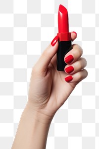 PNG Lipstick cosmetics holding hand. 