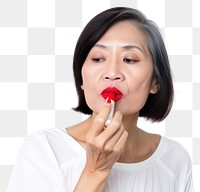 PNG Lipstick applying adult women. 