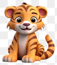 PNG Cartoon mammal animal tiger. AI generated Image by rawpixel.