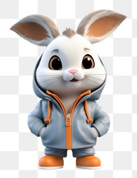PNG Cartoon mammal rabbit white. AI generated Image by rawpixel.