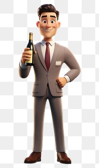 PNG Bottle cartoon wine suit. 